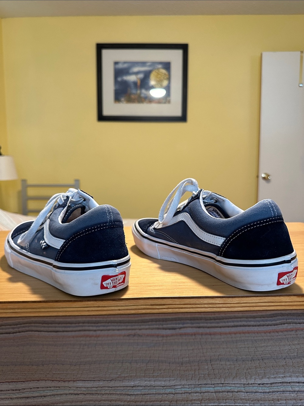 Vans Men’s Navy and White Skate Old Skool Sneakers - Picture 7 of 13
